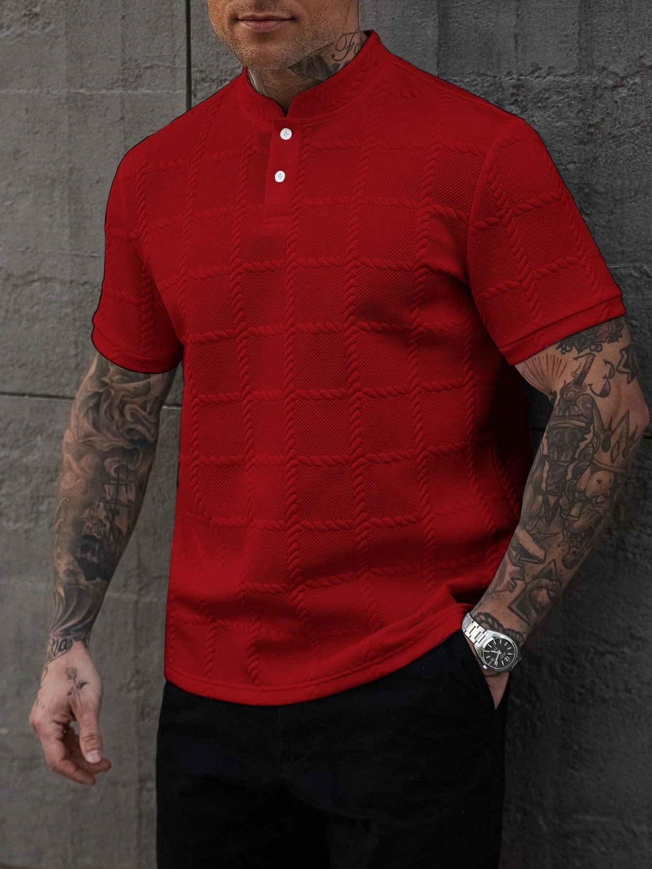 Men’s Solid Color Short Sleeve Polo – Casual Stand Collar Style - Image 4